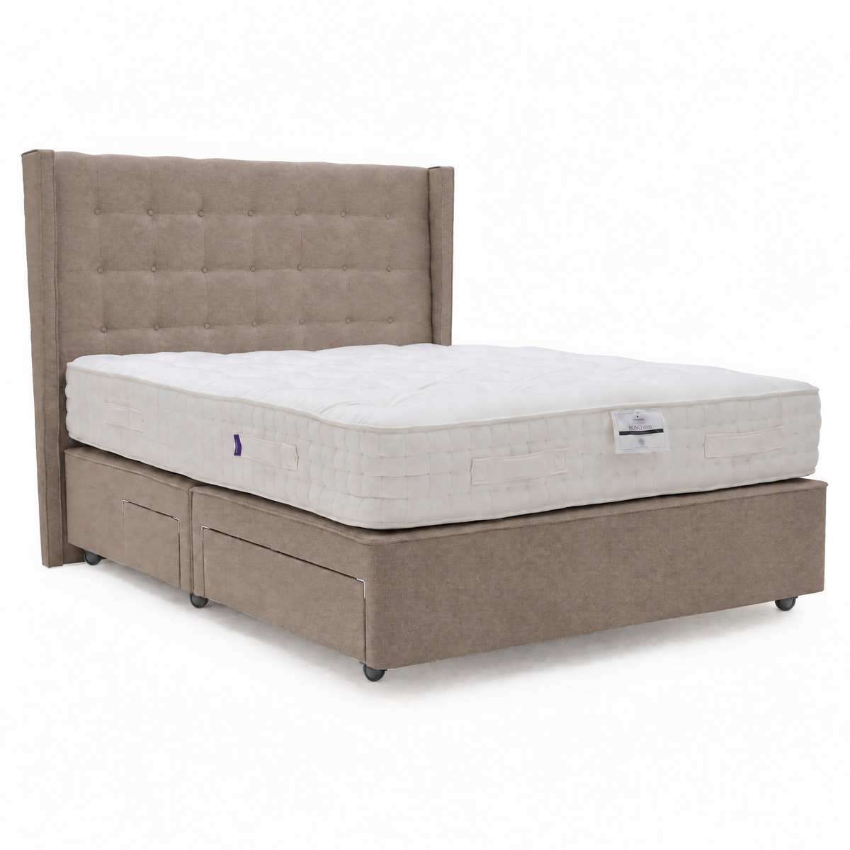 Harrison Spinks Sono Divan Bed Set - Padded Top Divan Set 180 x 200cm - Super King Divan Beds Sterling Home 1