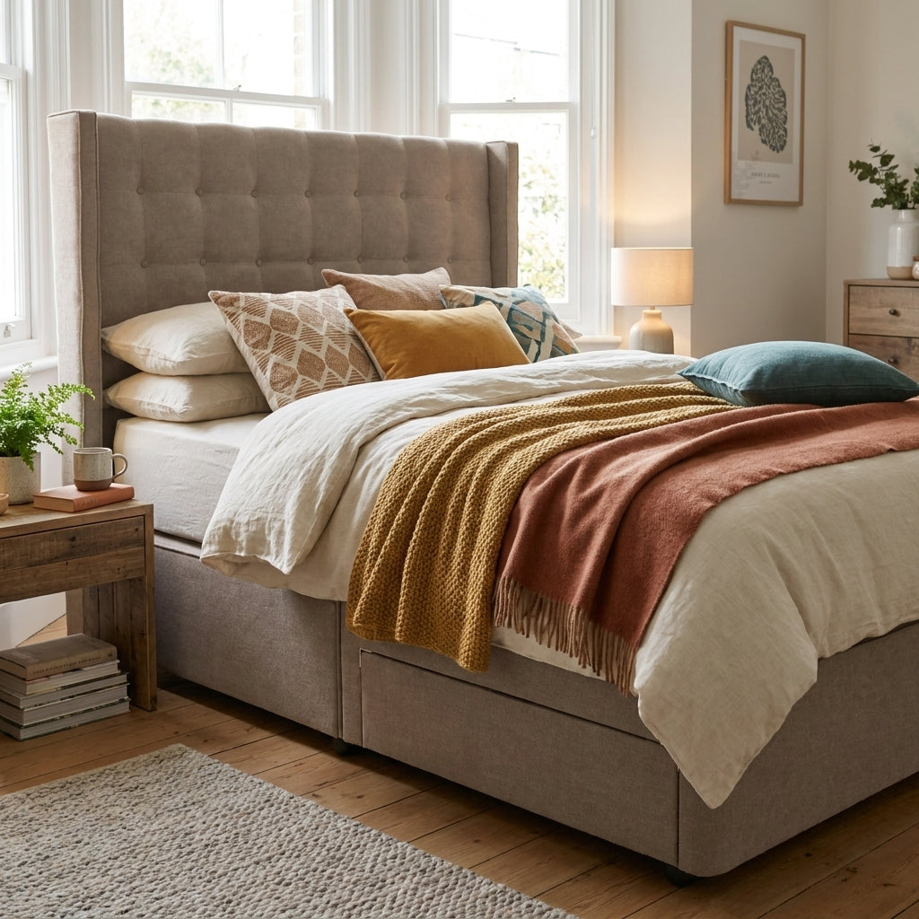 Harrison Spinks Sono Divan Bed Set - Padded Top Divan Set 180 x 200cm - Super King Divan Beds Sterling Home 2