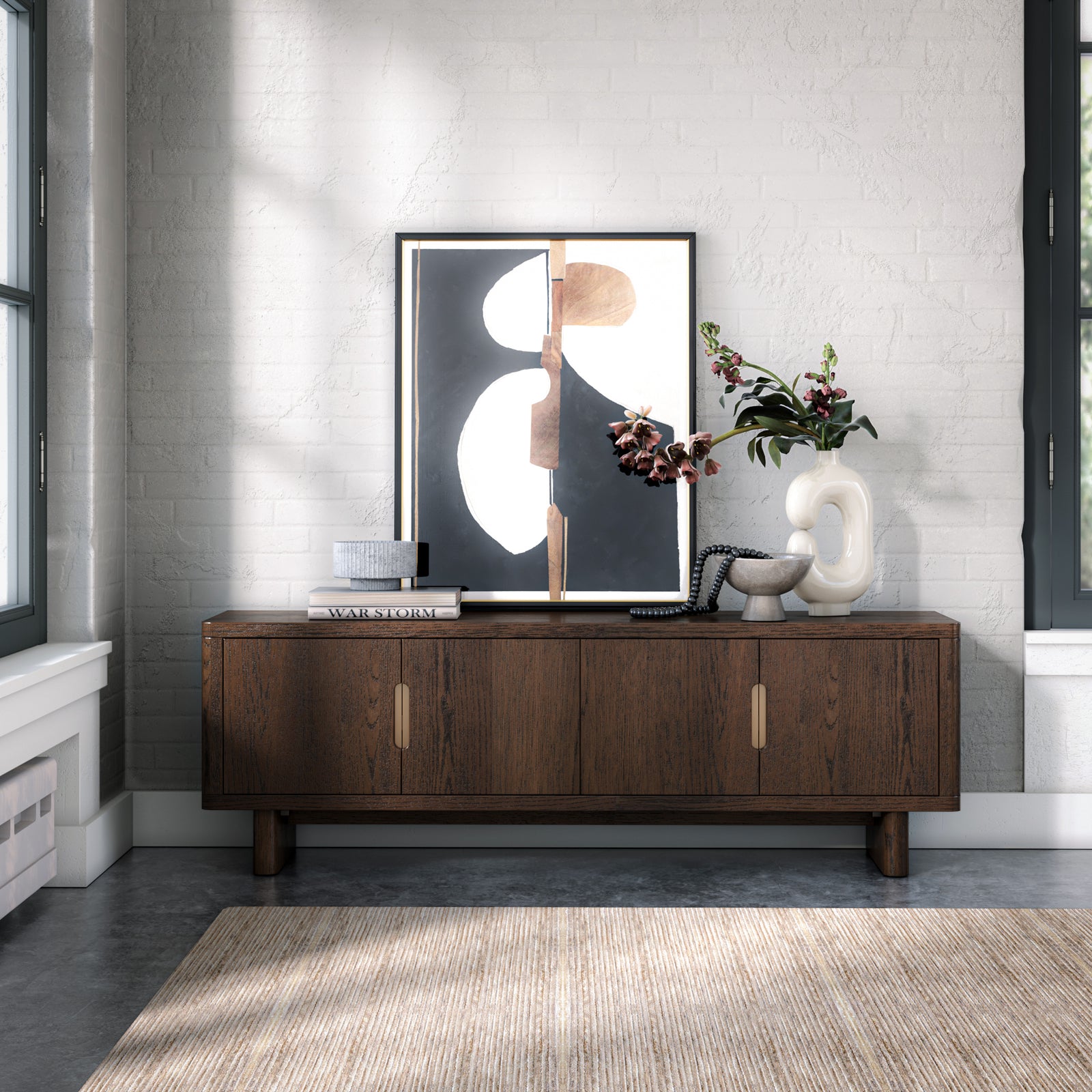 Sonoma Media Unit - Media Unit Oak Storage Sterling Home 2