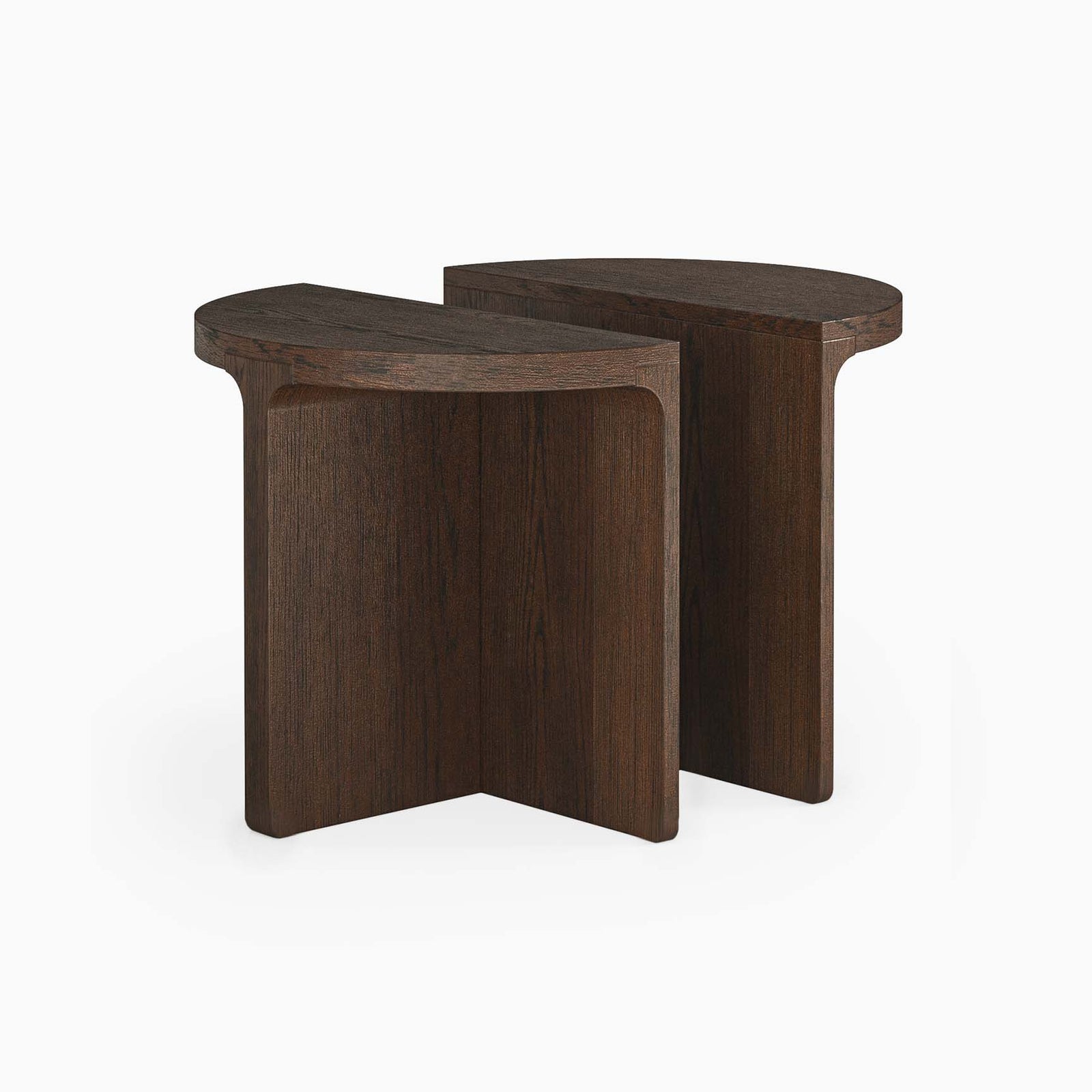 Sonoma Half Moon Nest of Tables - Half Moon Nest of Table Oak Nests of Tables Sterling Home 1