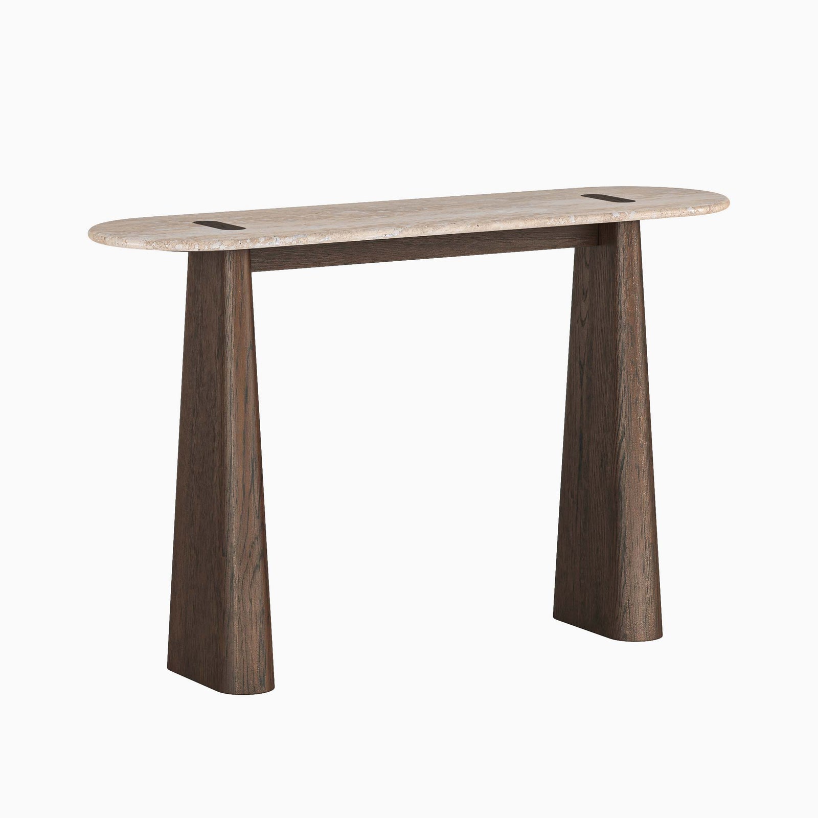 Sonoma Stone Topped Console Table - Console Table Oak / Travertine Console Tables Sterling Home 1