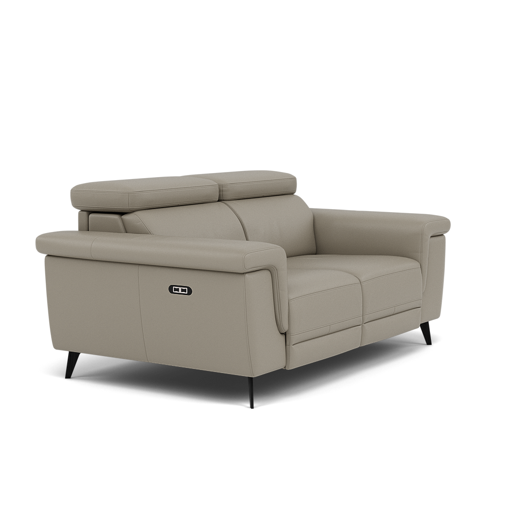 Sparta 2 Seater Recliner Sofa - 2 Str W/ 2 Power Recliner W/ 2 Power Headrest Cat M/S - Power with Power Headrest & USB — M5653 Melbourne Light Grey, gallery image 1