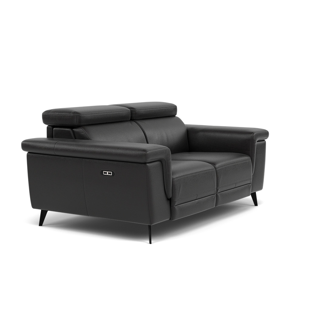 Sparta 2 Seater Recliner Sofa - 2 Str W/ 2 Power Recliner W/ 2 Power Headrest Cat NL/O/S - Power with Power Headrest & USB — NL5109 New York Midnight, gallery image 1