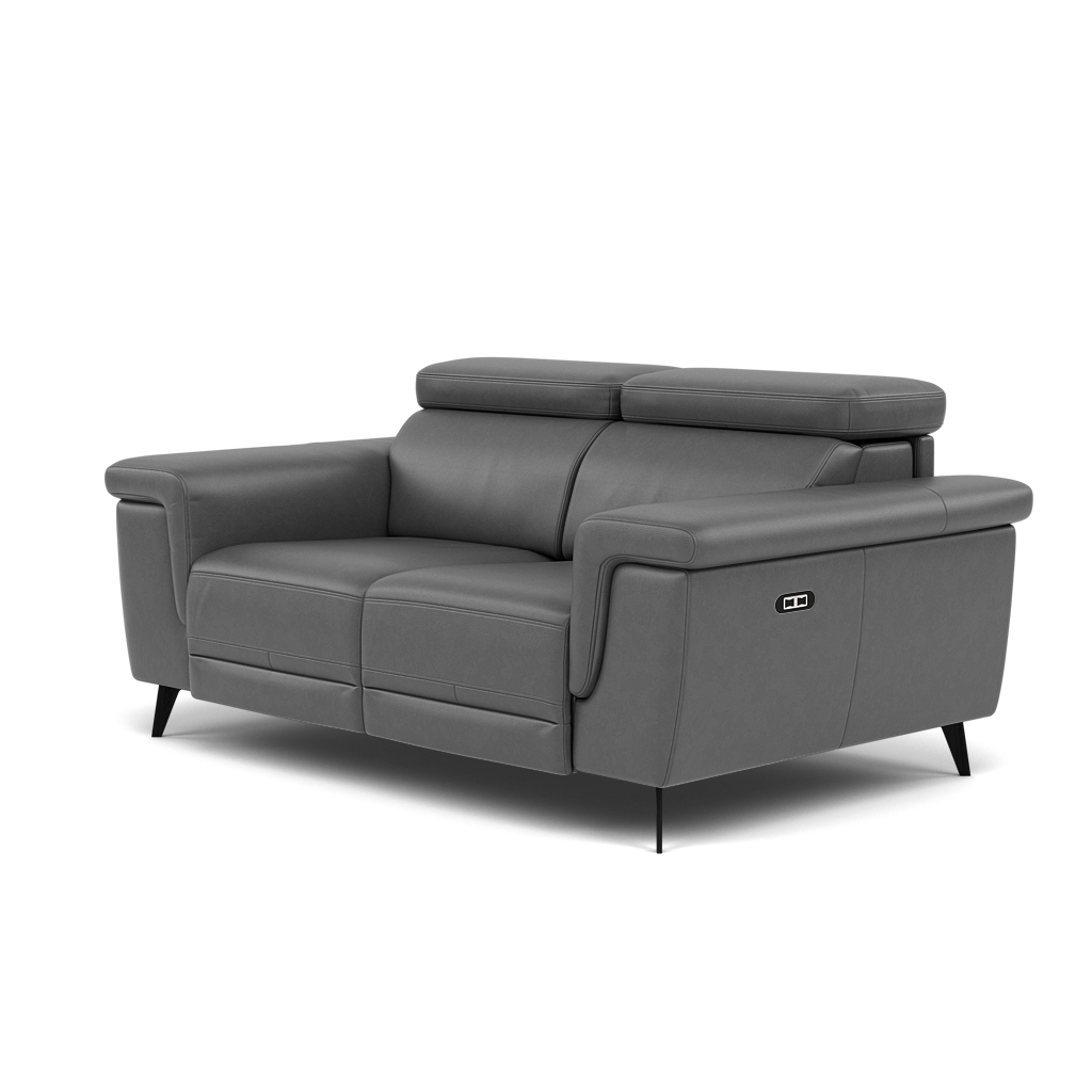 Sparta 2 Seater Recliner Sofa - 2 Str W/ 2 Power Recliner W/ 2 Power Headrest Cat NL/O/S - Power with Power Headrest & USB — O7300 Orlando Dark Grey, gallery image 3
