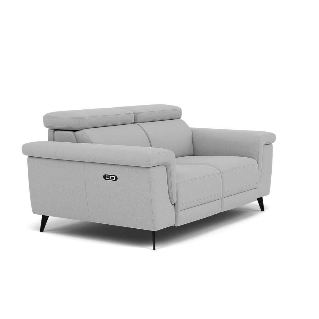 Sparta 2 Seater Recliner Sofa - 2 Str W/ 2 Power Recliner W/ 2 Power Headrest Fabric - Power with Power Headrest & USB — CU9102-5-UK Oxford Silver, gallery image 1