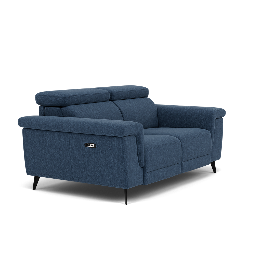 Sparta 2 Seater Recliner Sofa - 2 Str W/ 2 Power Recliner W/ 2 Power Headrest Fabric - Power with Power Headrest & USB — KB-1290-UK Amigo Navy, gallery image 1