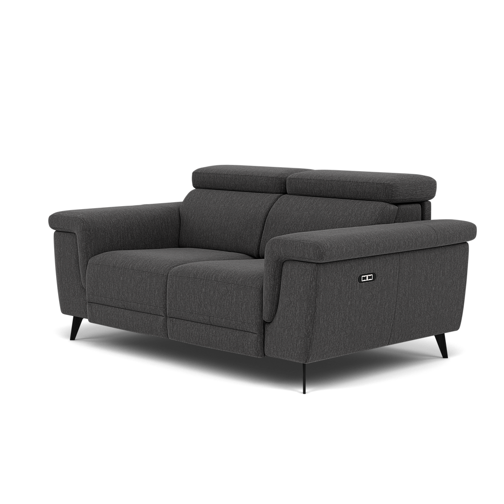 Sparta 2 Seater Recliner Sofa - 2 Str W/ 2 Power Recliner W/ 2 Power Headrest Fabric - Power with Power Headrest & USB — KB-1295-UK Amigo Coal, gallery image 3
