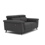 Sparta 2 Seater Recliner Sofa - 2 Str W/ 2 Power Recliner W/ 2 Power Headrest Fabric - Power with Power Headrest & USB — KB-1295-UK Amigo Coal, gallery image 1