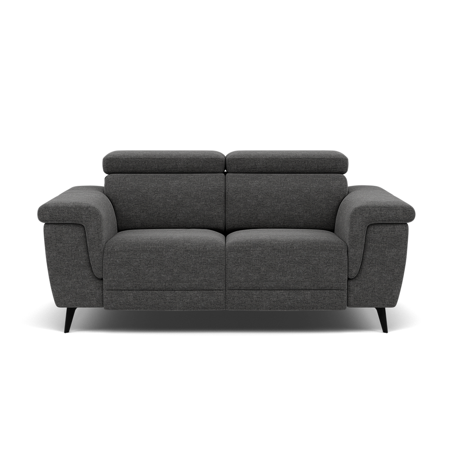 Sparta 2 Seater Recliner Sofa - 2 Str W/ 2 Power Recliner W/ 2 Power Headrest Fabric - Power with Power Headrest Sterling Home KB-1281-UK Darwin Charcoal 2