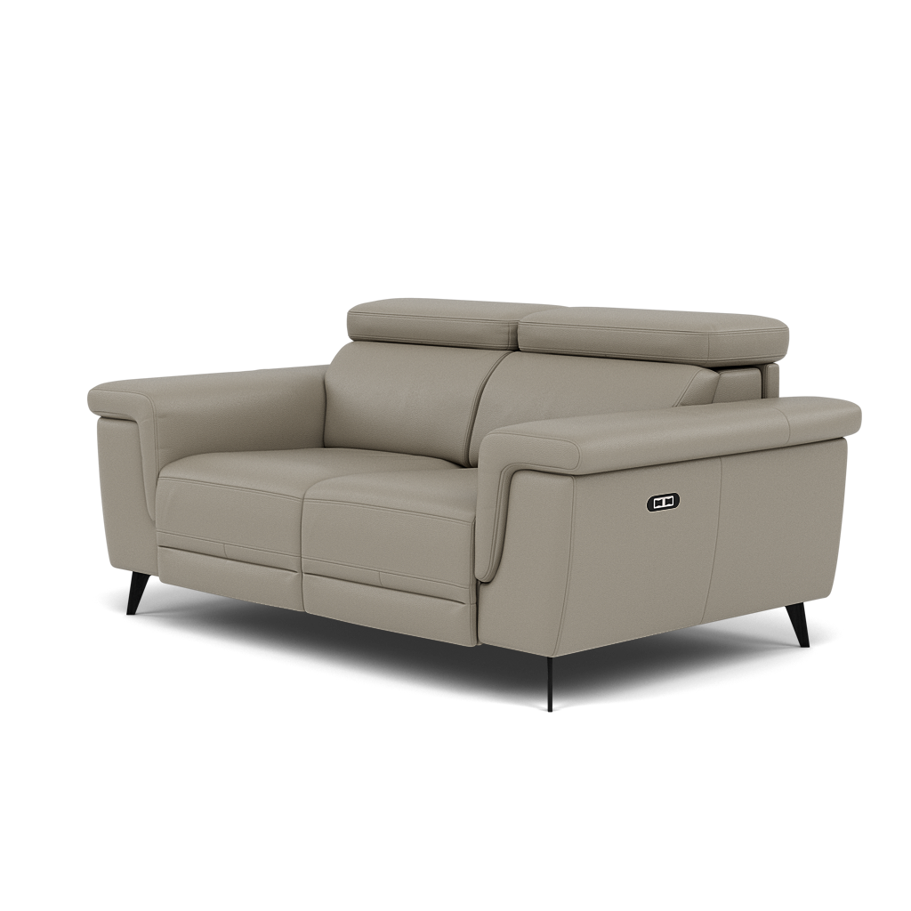 Sparta 2 Seater Recliner Sofa - 2 Str W/ 2 Power Recliner W/ 2 Ratchet Headrest Cat M/S - Power with Manual Headrest — M5653 Melbourne Light Grey, gallery image 3