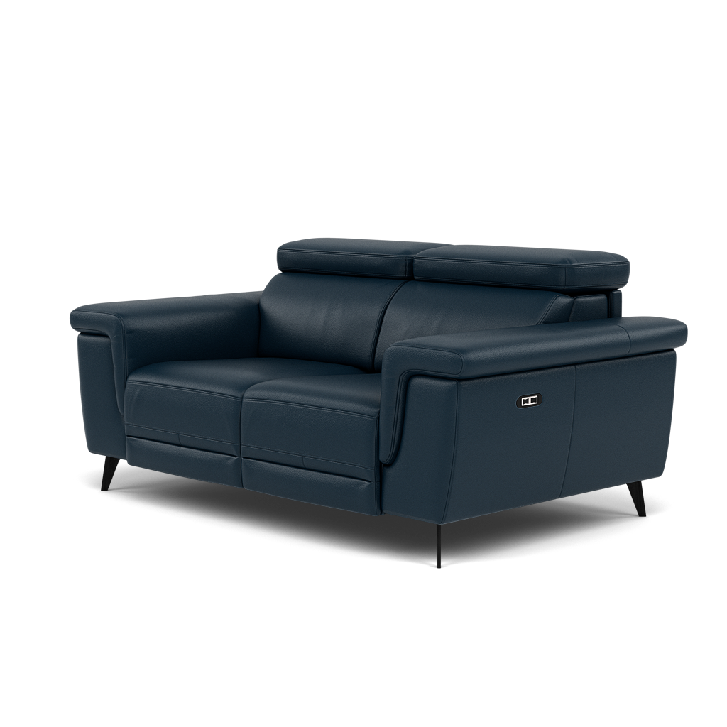 Sparta 2 Seater Recliner Sofa - 2 Str W/ 2 Power Recliner W/ 2 Ratchet Headrest Cat M/S - Power with Manual Headrest — M5661 Melbourne Navy Blue, gallery image 3