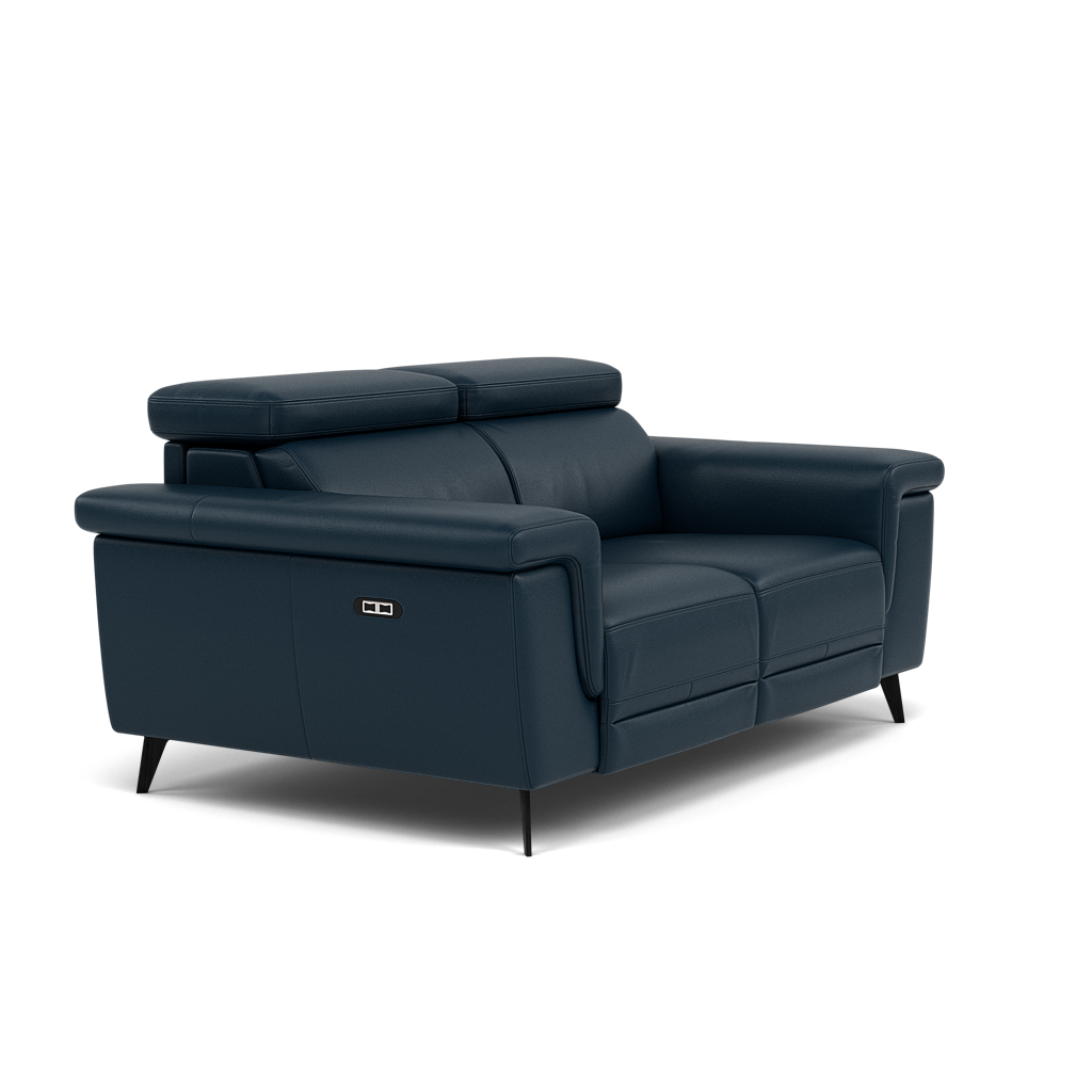 Sparta 2 Seater Recliner Sofa - 2 Str W/ 2 Power Recliner W/ 2 Ratchet Headrest Cat M/S - Power with Manual Headrest — M5661 Melbourne Navy Blue, gallery image 1