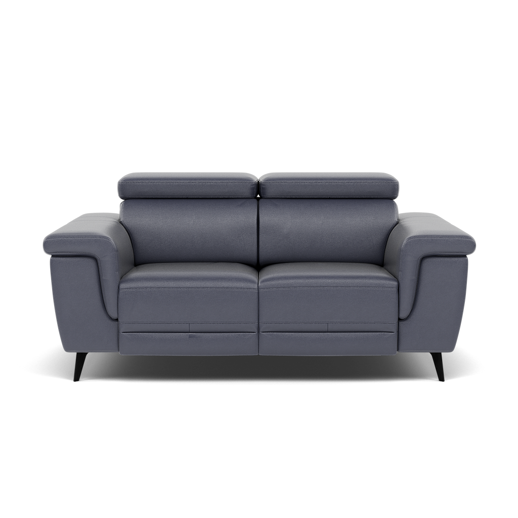 Sparta 2 Seater Recliner Sofa - 2 Str W/ 2 Power Recliner W/ 2 Ratchet Headrest Cat NL/O/S - Power with Manual Headrest Sterling Home NL5100 New York Dark Blue 1