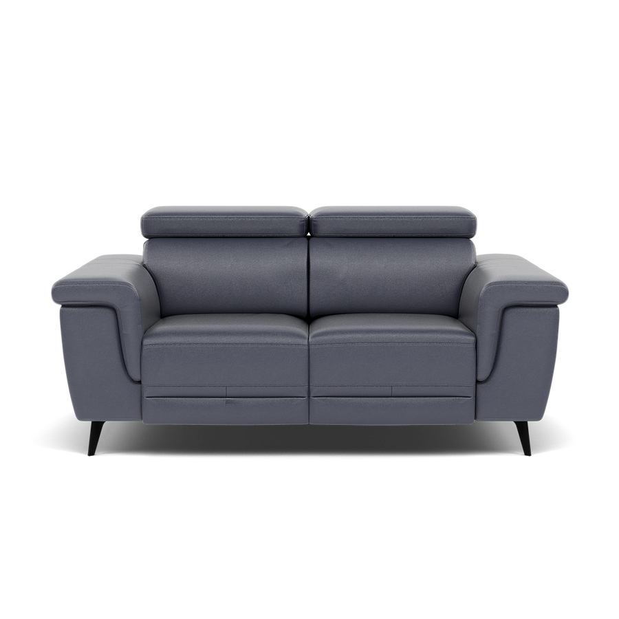 Sparta 2 Seater Recliner Sofa - 2 Str W/ 2 Power Recliner W/ 2 Ratchet Headrest Cat NL/O/S - Power with Manual Headrest Sterling Home NL5100 New York Dark Blue 1