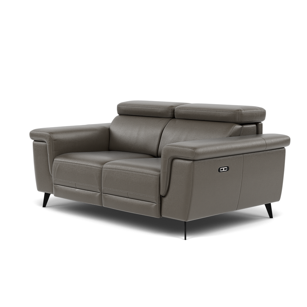 Sparta 2 Seater Recliner Sofa - 2 Str W/ 2 Power Recliner W/ 2 Ratchet Headrest Cat NL/O/S - Power with Manual Headrest — NL5101 New York Anthkacite Grey, gallery image 3