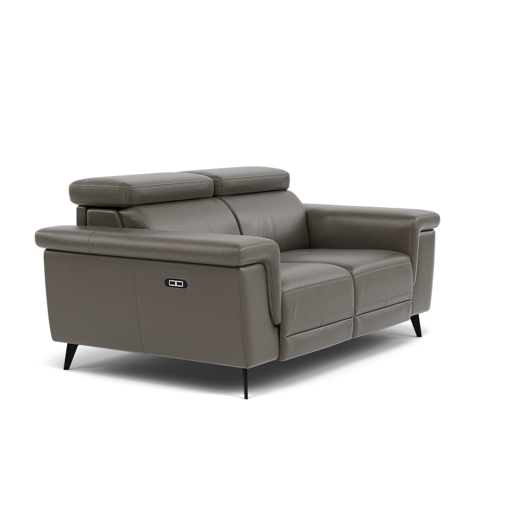 Sparta 2 Seater Recliner Sofa - 2 Str W/ 2 Power Recliner W/ 2 Ratchet Headrest Cat NL/O/S - Power with Manual Headrest — NL5101 New York Anthkacite Grey, gallery image 1