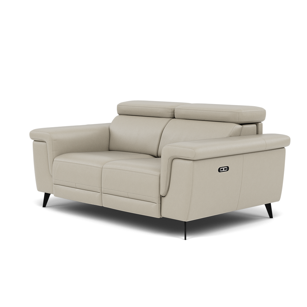 Sparta 2 Seater Recliner Sofa - 2 Str W/ 2 Power Recliner W/ 2 Ratchet Headrest Cat NL/O/S - Power with Manual Headrest — NL5115 New York Light Grey, gallery image 3