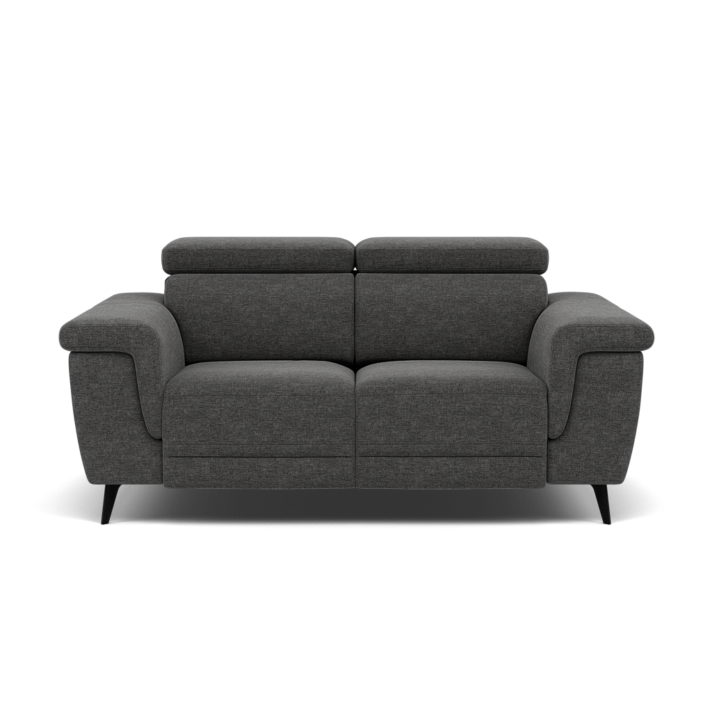 Sparta 2 Seater Recliner Sofa - 2 Str W/ 2 Power Recliner W/ 2 Ratchet Headrest Fabric - Power with Manual Headrest 2 Seater Sofas Sterling Home 3 KB-1281-UK Darwin Charcoal