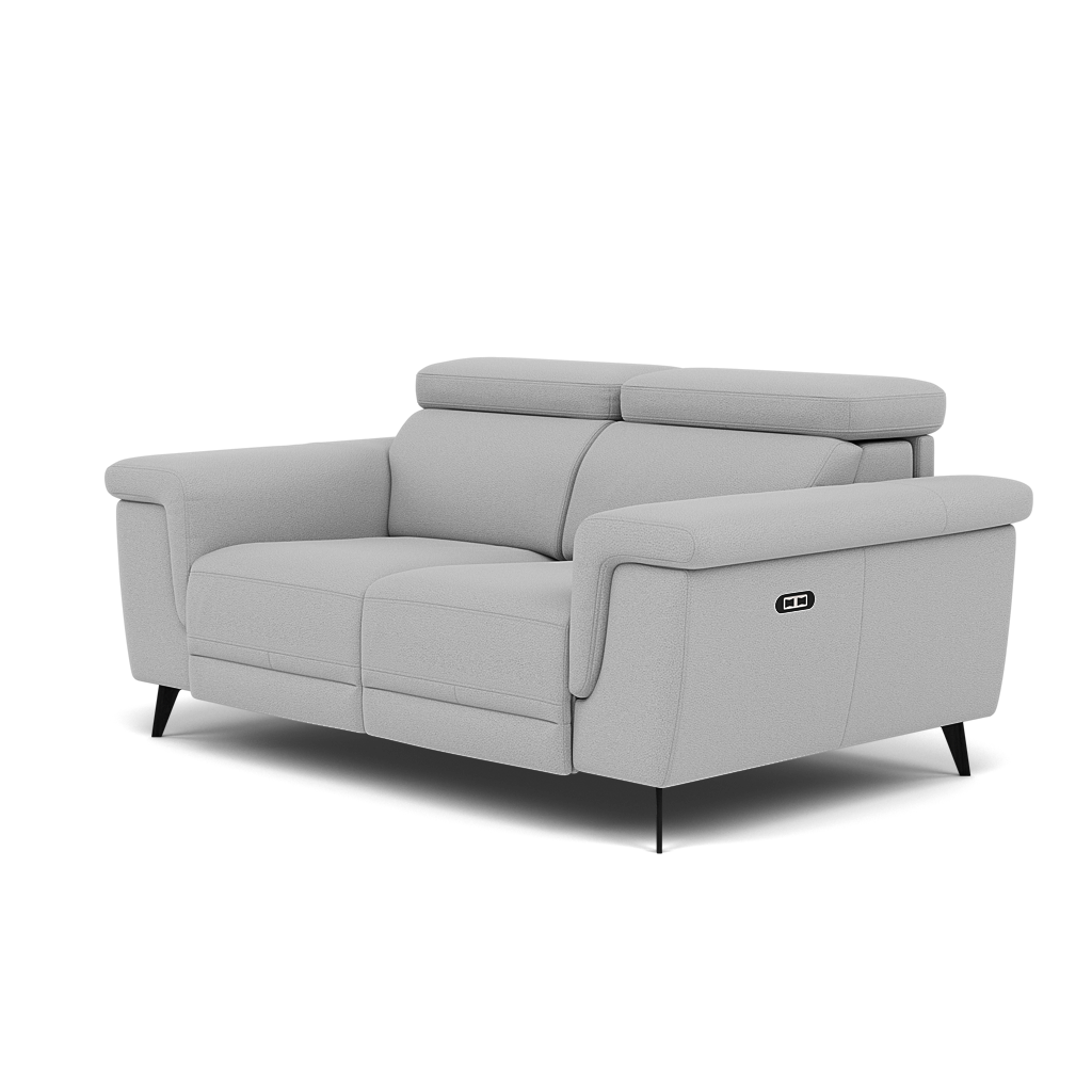 Sparta 2 Seater Recliner Sofa - 2 Str W/ 2 Power Recliner W/ 2 Ratchet Headrest Fabric - Power with Manual Headrest — CU9102-5-UK Oxford Silver, gallery image 3