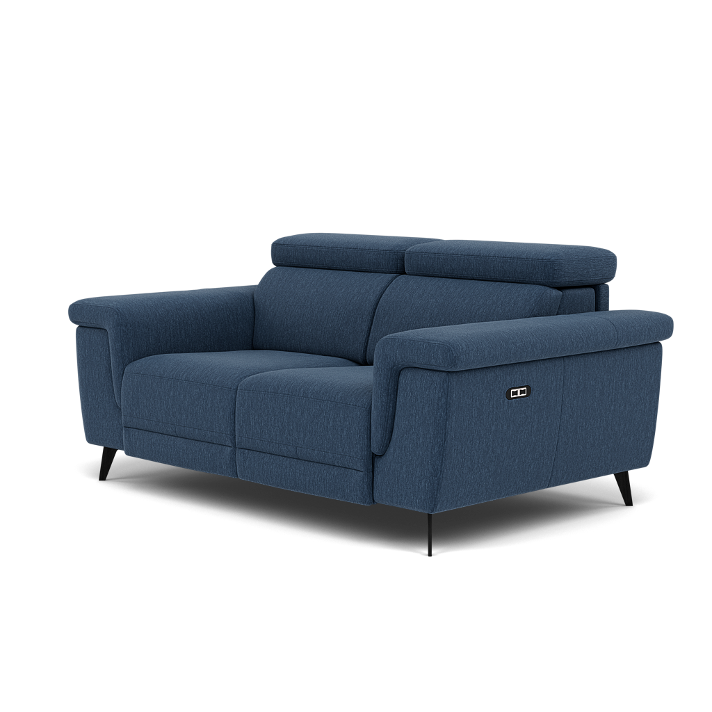 Sparta 2 Seater Recliner Sofa - 2 Str W/ 2 Power Recliner W/ 2 Ratchet Headrest Fabric - Power with Manual Headrest — KB-1290-UK Amigo Navy, gallery image 3