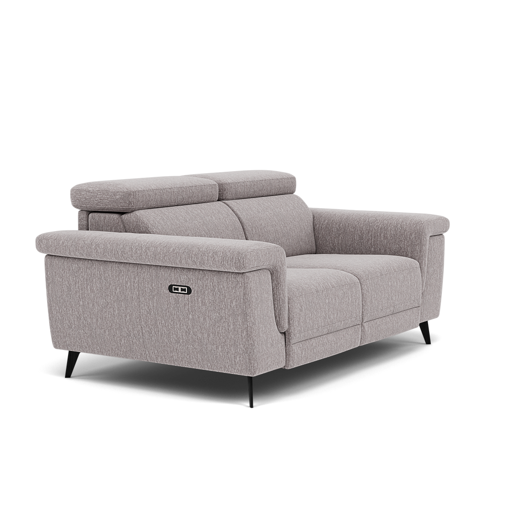 Sparta 2 Seater Recliner Sofa - 2 Str W/ 2 Power Recliner W/ 2 Ratchet Headrest Fabric - Power with Manual Headrest — KB-1291-UK Amigo Granite, gallery image 1