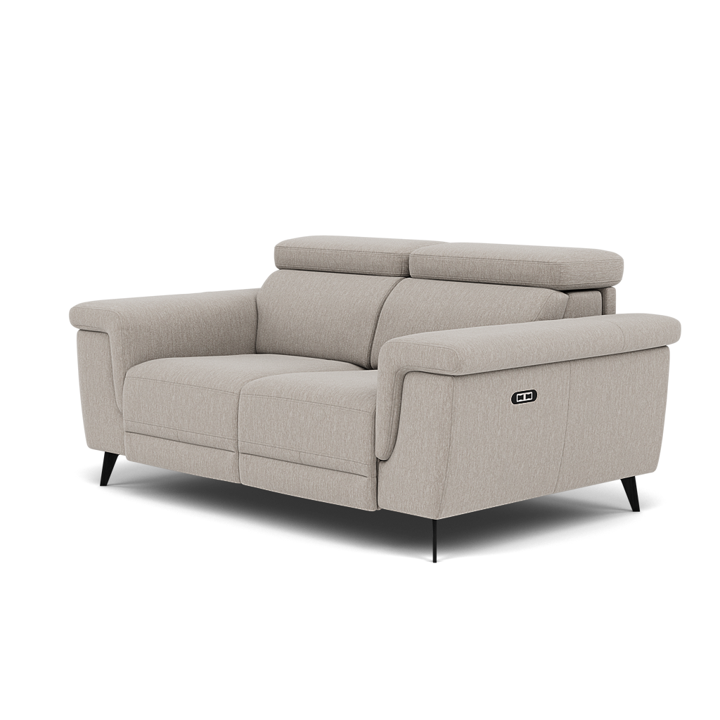 Sparta 2 Seater Recliner Sofa - 2 Str W/ 2 Power Recliner W/ 2 Ratchet Headrest Fabric - Power with Manual Headrest — KB-1292-UK Amigo Dove, gallery image 3