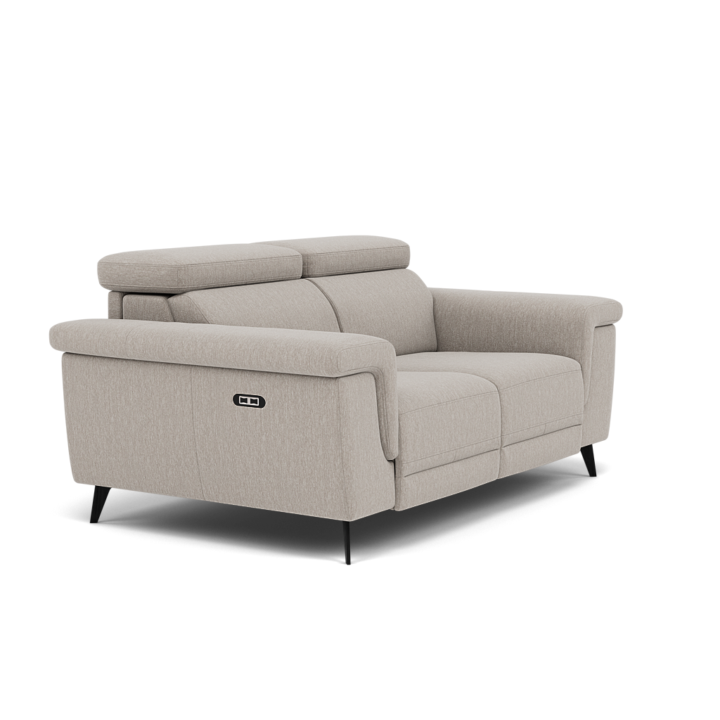 Sparta 2 Seater Recliner Sofa - 2 Str W/ 2 Power Recliner W/ 2 Ratchet Headrest Fabric - Power with Manual Headrest — KB-1292-UK Amigo Dove, gallery image 1