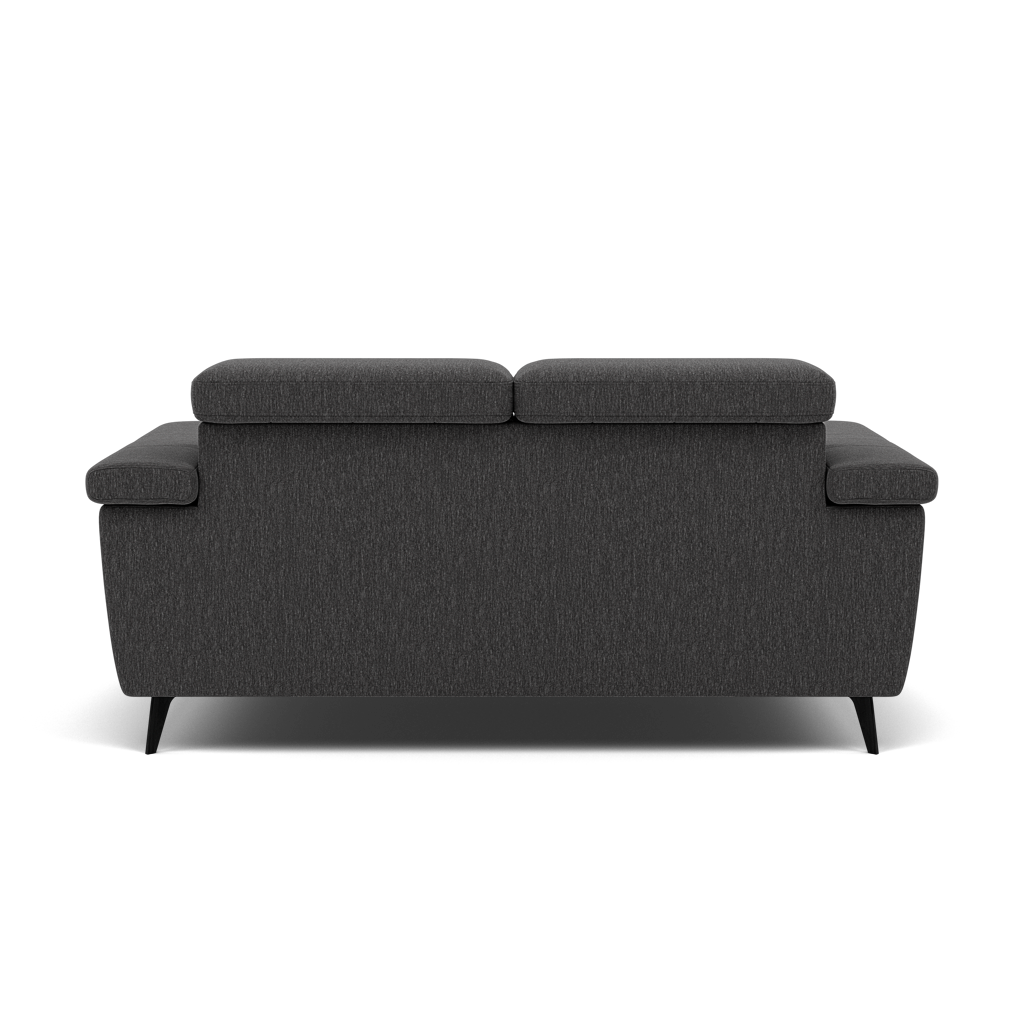 Sparta 2 Seater Recliner Sofa - 2 Str W/ 2 Power Recliner W/ 2 Ratchet Headrest Fabric - Power with Manual Headrest — KB-1295-UK Amigo Coal, gallery image 2