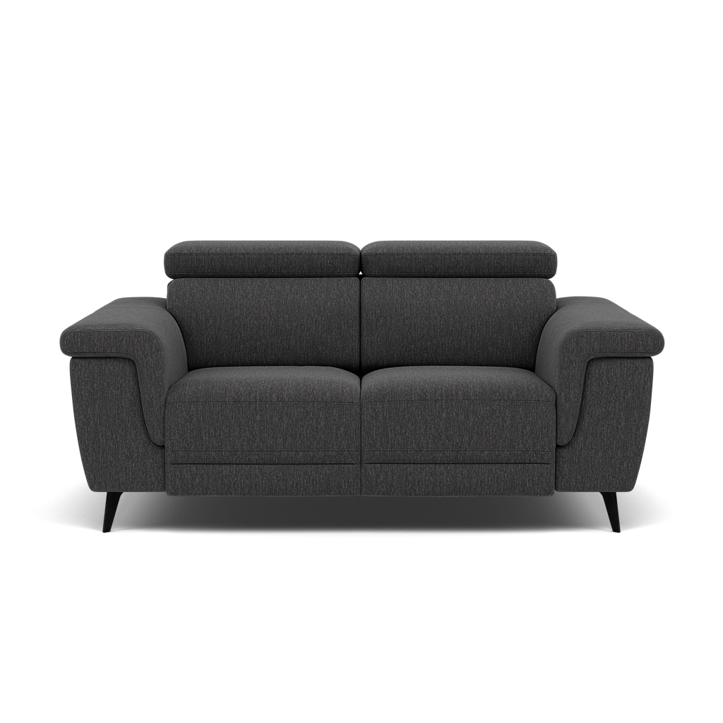 Sparta 2 Seater Recliner Sofa - 2 Str W/ 2 Power Recliner W/ 2 Ratchet Headrest Fabric - Power with Manual Headrest 2 Seater Sofas Sterling Home 7 KB-1295-UK Amigo Coal