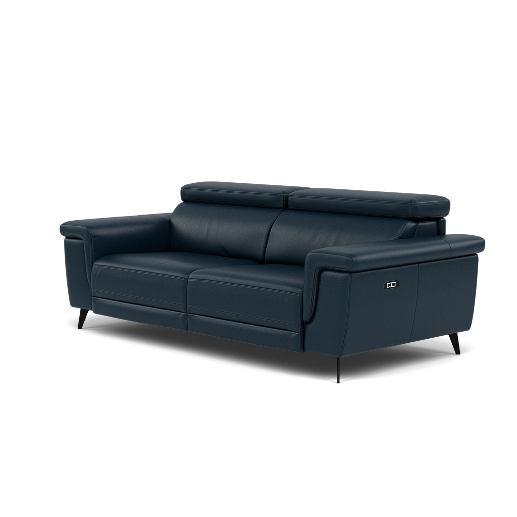Sparta 3 Seater Recliner Sofa - 3 Str W/ 2 Power Recliner W/ 2 Power Headrest Cat M/S - Power with Power Headrest & USB — M5661 Melbourne Navy Blue, gallery image 3