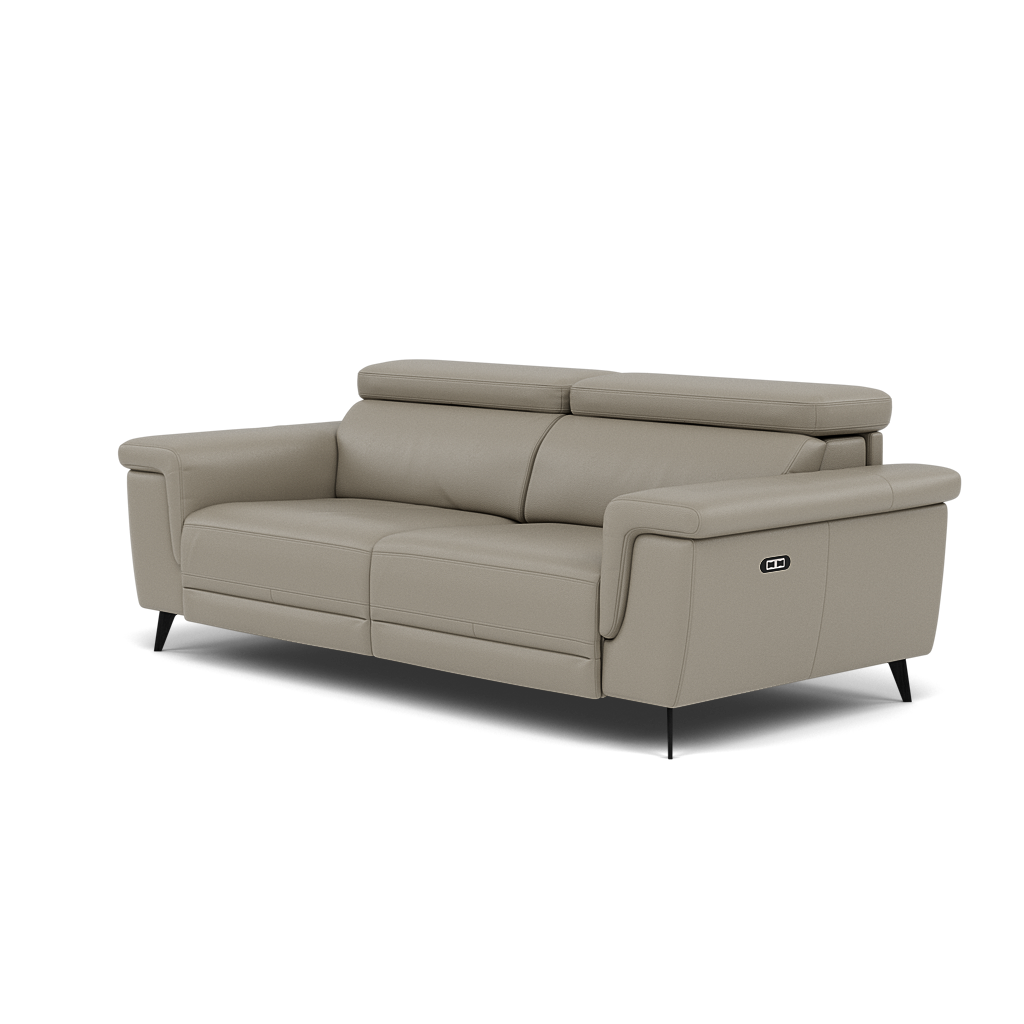 Sparta 3 Seater Recliner Sofa - 3 Str W/ 2 Power Recliner W/ 2 Ratchet Headrest Cat M/S - Power with Manual Headrest — M5653 Melbourne Light Grey, gallery image 3