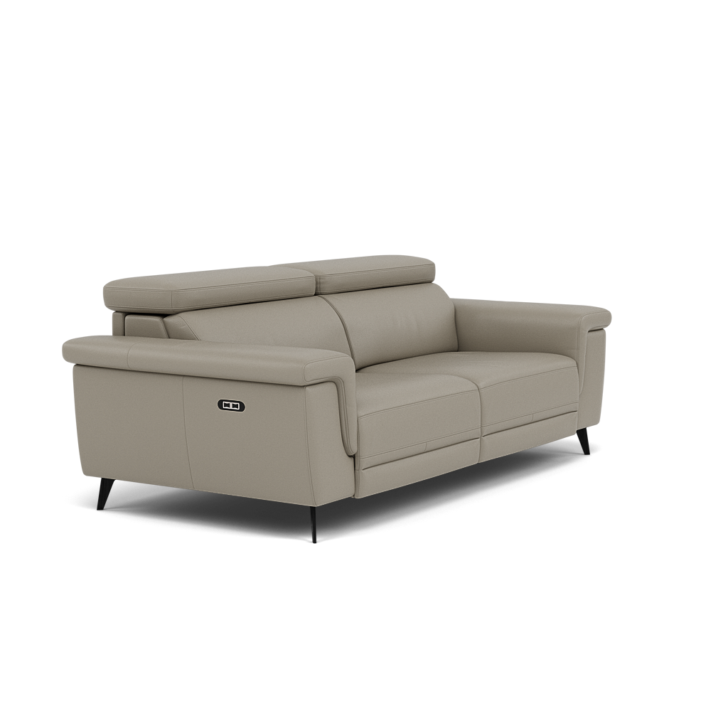 Sparta 3 Seater Recliner Sofa - 3 Str W/ 2 Power Recliner W/ 2 Ratchet Headrest Cat M/S - Power with Manual Headrest — M5653 Melbourne Light Grey, gallery image 1
