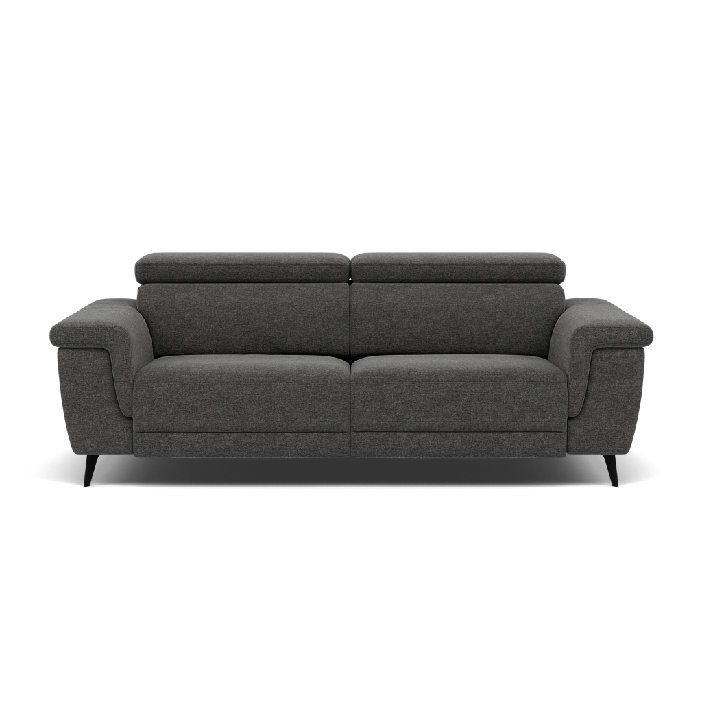 Sparta 3 Seater Recliner Sofa - 3 Str W/ 2 Power Recliner W/ 2 Ratchet Headrest Fabric - Power with Manual Headrest 3 Seater Sofas Sterling Home 3 KB-1281-UK Darwin Charcoal