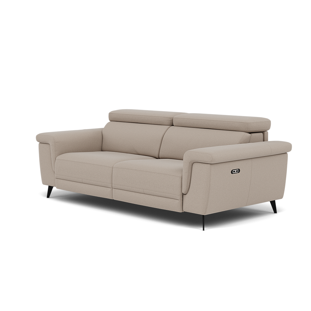 Sparta 3 Seater Recliner Sofa - 3 Str W/ 2 Power Recliner W/ 2 Ratchet Headrest Fabric - Power with Manual Headrest — CU9101-5-UK Oxford Beige, gallery image 3