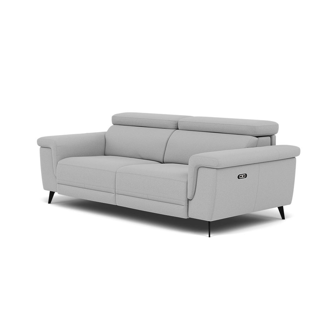 Sparta 3 Seater Recliner Sofa - 3 Str W/ 2 Power Recliner W/ 2 Ratchet Headrest Fabric - Power with Manual Headrest — CU9102-5-UK Oxford Silver, gallery image 3