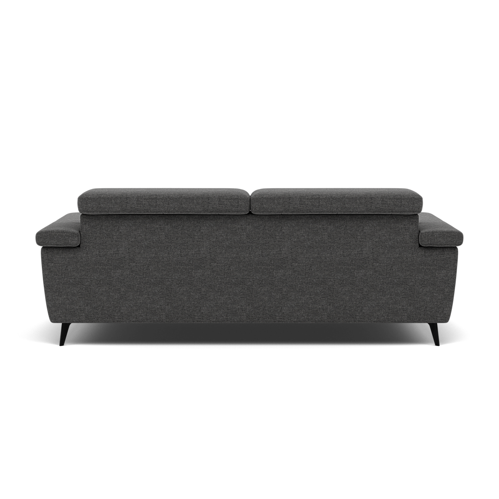 Sparta 3 Seater Recliner Sofa - 3 Str W/ 2 Power Recliner W/ 2 Ratchet Headrest Fabric - Power with Manual Headrest — KB-1281-UK Darwin Charcoal, gallery image 2