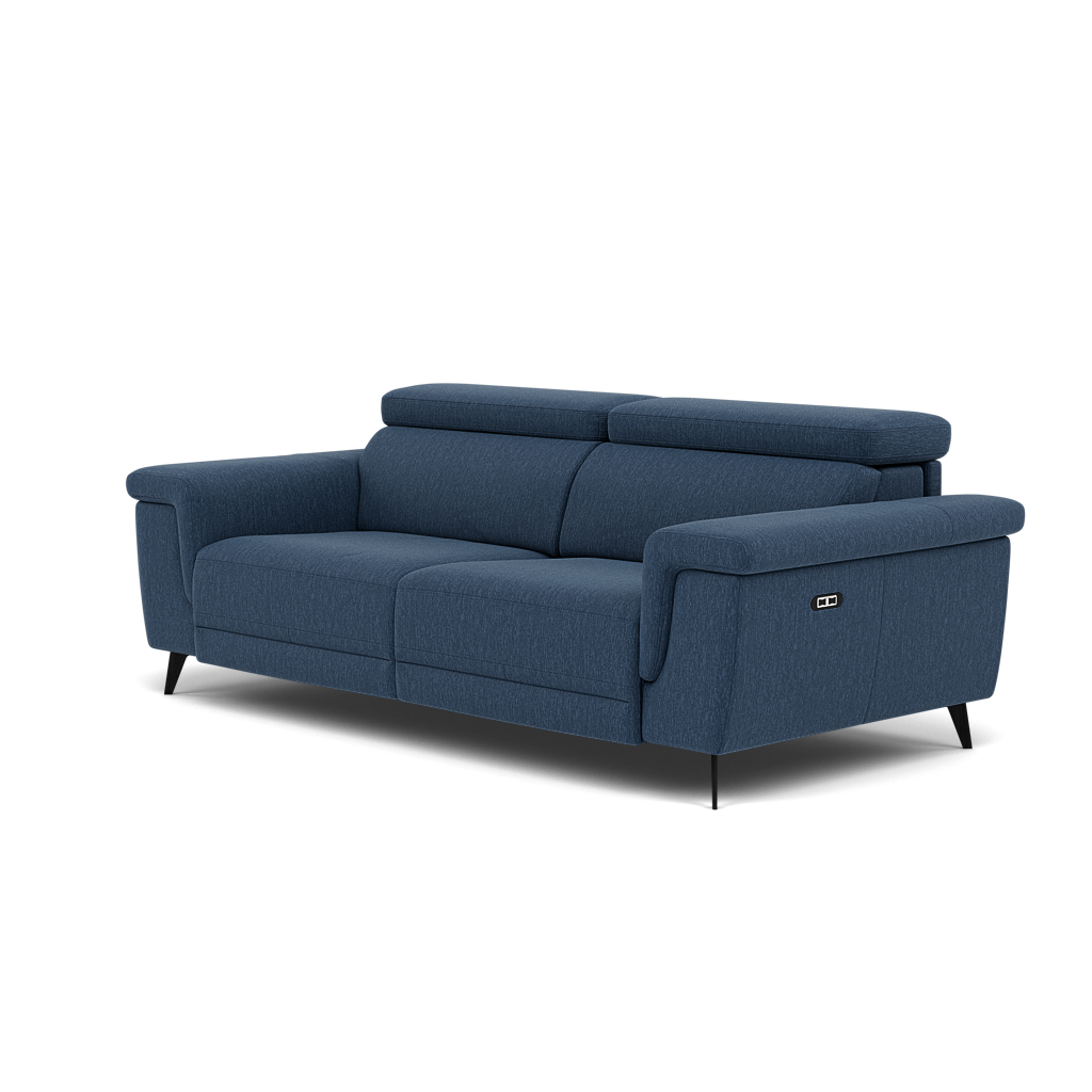Sparta 3 Seater Recliner Sofa - 3 Str W/ 2 Power Recliner W/ 2 Ratchet Headrest Fabric - Power with Manual Headrest — KB-1290-UK Amigo Navy, gallery image 3