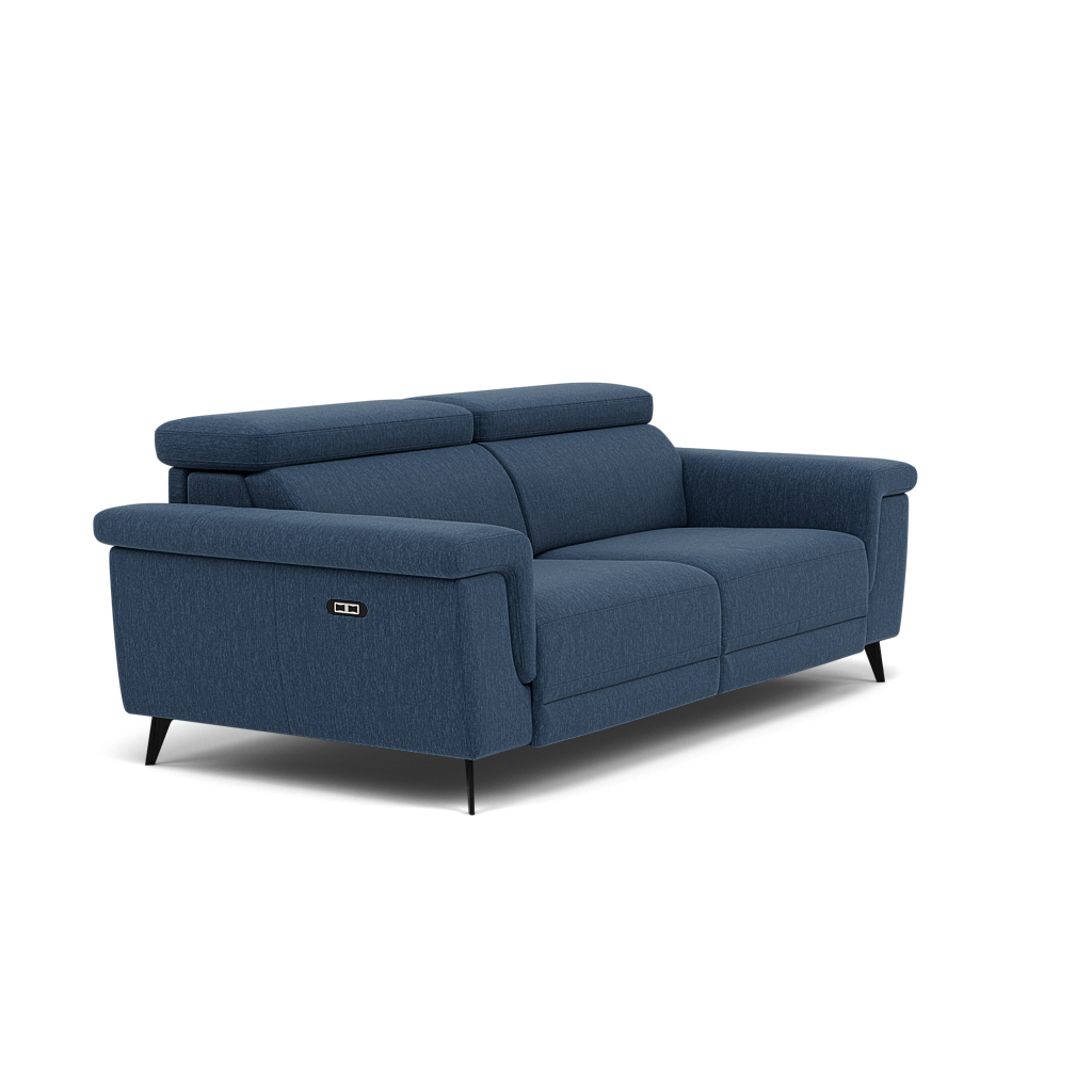 Sparta 3 Seater Recliner Sofa - 3 Str W/ 2 Power Recliner W/ 2 Ratchet Headrest Fabric - Power with Manual Headrest — KB-1290-UK Amigo Navy, gallery image 1