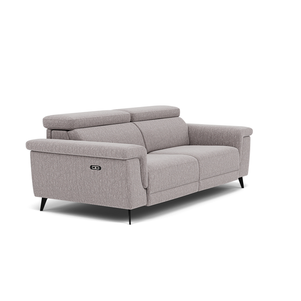 Sparta 3 Seater Recliner Sofa - 3 Str W/ 2 Power Recliner W/ 2 Ratchet Headrest Fabric - Power with Manual Headrest — KB-1291-UK Amigo Granite, gallery image 1
