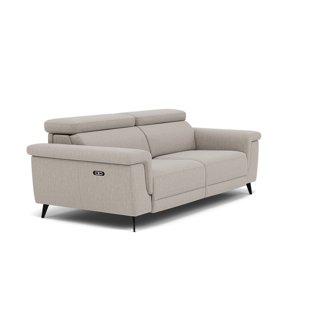 Sparta 3 Seater Recliner Sofa - 3 Str W/ 2 Power Recliner W/ 2 Ratchet Headrest Fabric - Power with Manual Headrest — KB-1292-UK Amigo Dove, gallery image 1
