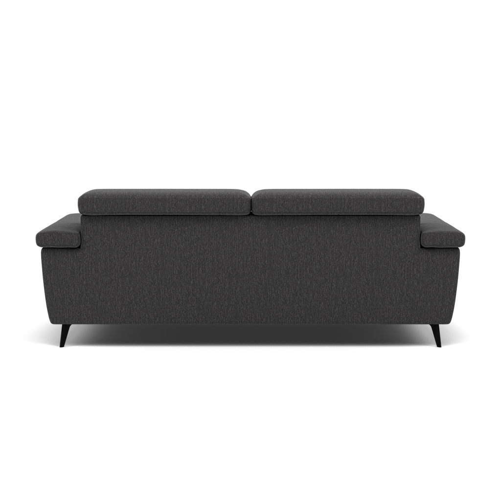 Sparta 3 Seater Recliner Sofa - 3 Str W/ 2 Power Recliner W/ 2 Ratchet Headrest Fabric - Power with Manual Headrest — KB-1295-UK Amigo Coal, gallery image 2