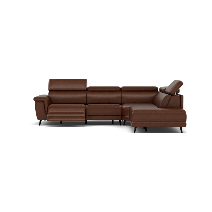 Sparta Corner Recliner Sofa - Combination 1 - Left Hand Facing Sofa Corner Group (One Motor) Cat M/S - Left Hand Facing - Power with Manual Headrest Sterling Home M1595 Monaco Coffee 1