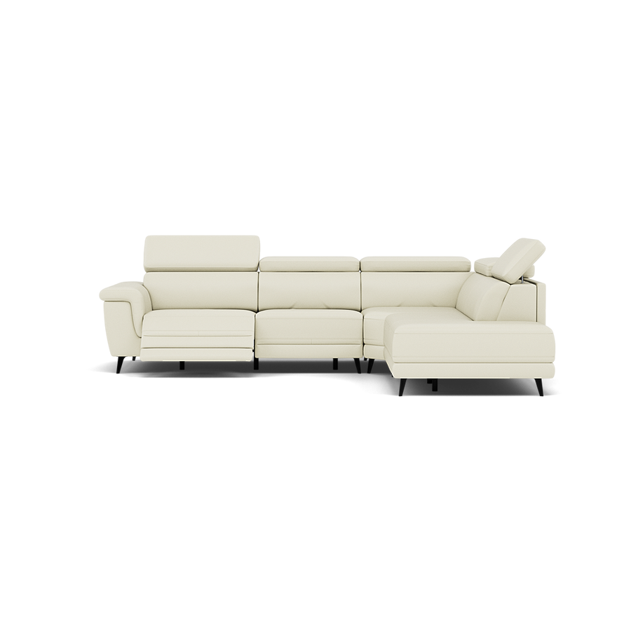Sparta Corner Recliner Sofa - Combination 1 - Left Hand Facing Sofa Corner Group (One Motor) Cat M/S - Left Hand Facing - Power with Manual Headrest Sterling Home M5651 Melbourne White 2