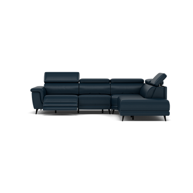 Sparta Corner Recliner Sofa - Combination 1 - Left Hand Facing Sofa Corner Group (One Motor) Cat M/S - Left Hand Facing - Power with Manual Headrest Corner Sofas Sterling Home 7 M5661 Melbourne Navy Blue
