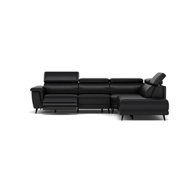 Sparta Corner Recliner Sofa - Combination 1 - Left Hand Facing Sofa Corner Group (One Motor) Cat M/S - Left Hand Facing - Power with Manual Headrest Corner Sofas Sterling Home 6 M5657 Melbourne Black