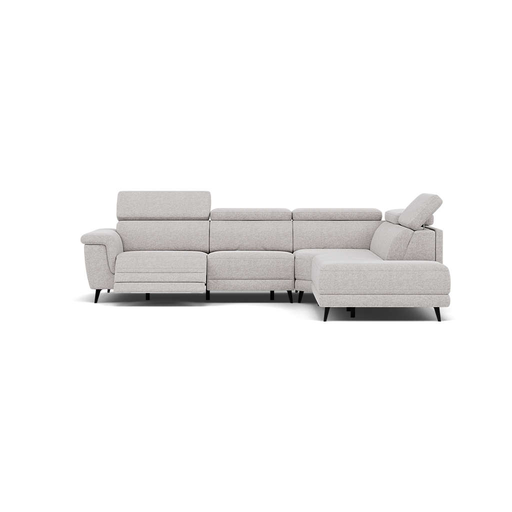 Sparta Corner Recliner Sofa - Combination 1 - Left Hand Facing Sofa Corner Group (One Motor) Fabric - Left Hand Facing - Power with Manual Headrest Corner Sofas Sterling Home 1 KB-1280-UK Darwin Silver