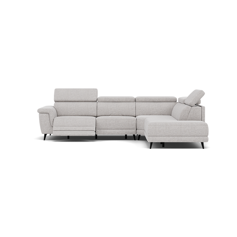 Sparta Corner Recliner Sofa - Combination 1 - Left Hand Facing Sofa Corner Group (One Motor) Fabric - Left Hand Facing - Power with Manual Headrest Sterling Home KB-1280-UK Darwin Silver 1