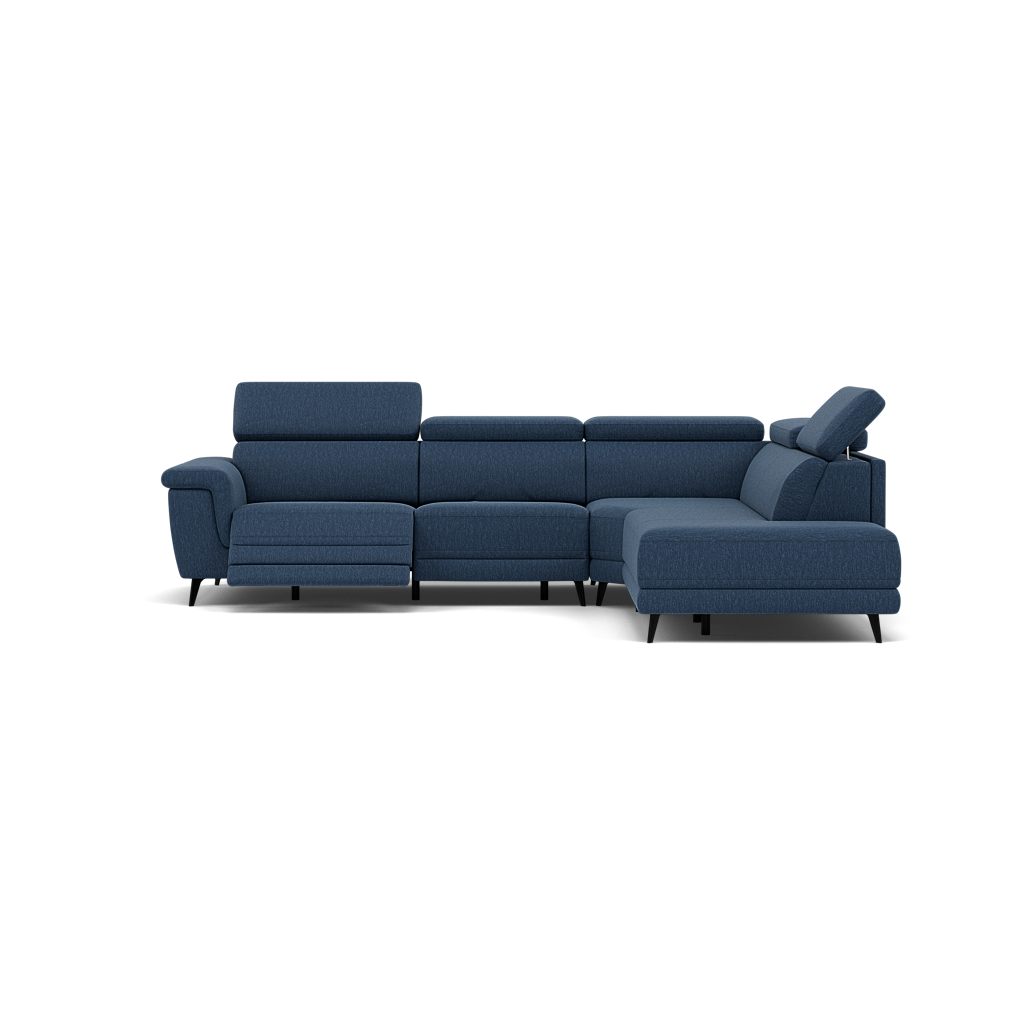 Sparta Corner Recliner Sofa - Combination 1 - Left Hand Facing Sofa Corner Group (One Motor) Fabric - Left Hand Facing - Power with Manual Headrest Corner Sofas Sterling Home 8 KB-1290-UK Amigo Navy