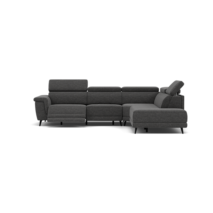 Sparta Corner Recliner Sofa - Combination 1 - Left Hand Facing Sofa Corner Group (One Motor) Fabric - Left Hand Facing - Power with Manual Headrest Sterling Home KB-1281-UK Darwin Charcoal 2