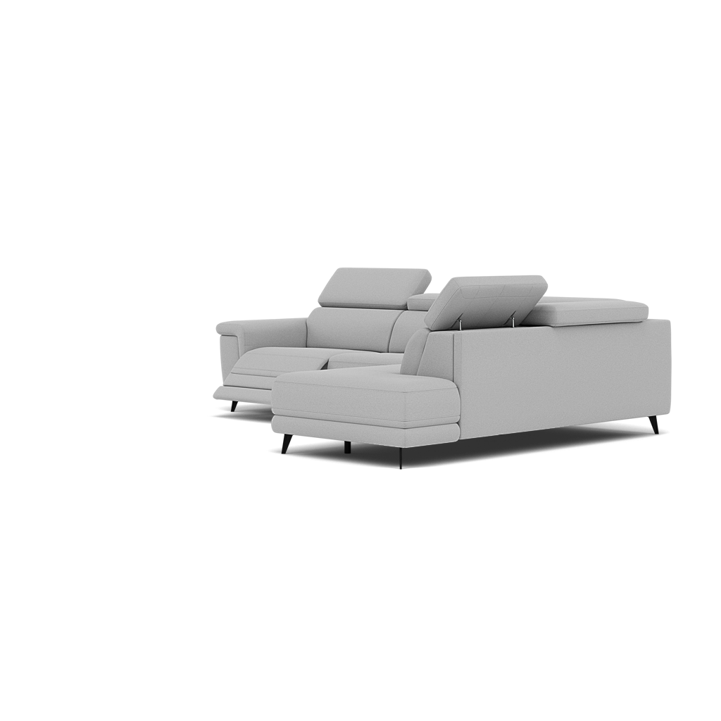 Sparta Corner Recliner Sofa - Combination 1 - Left Hand Facing Sofa Corner Group (One Motor) Fabric - Left Hand Facing - Power with Manual Headrest — CU9102-5-UK Oxford Silver, gallery image 3